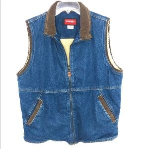 Wrangler Hero Denim Sherpa Lined Vest